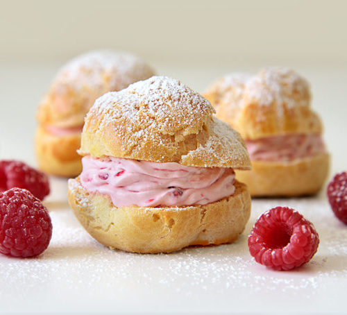 Raspberry Cream Puffs - Little Swiss Baker